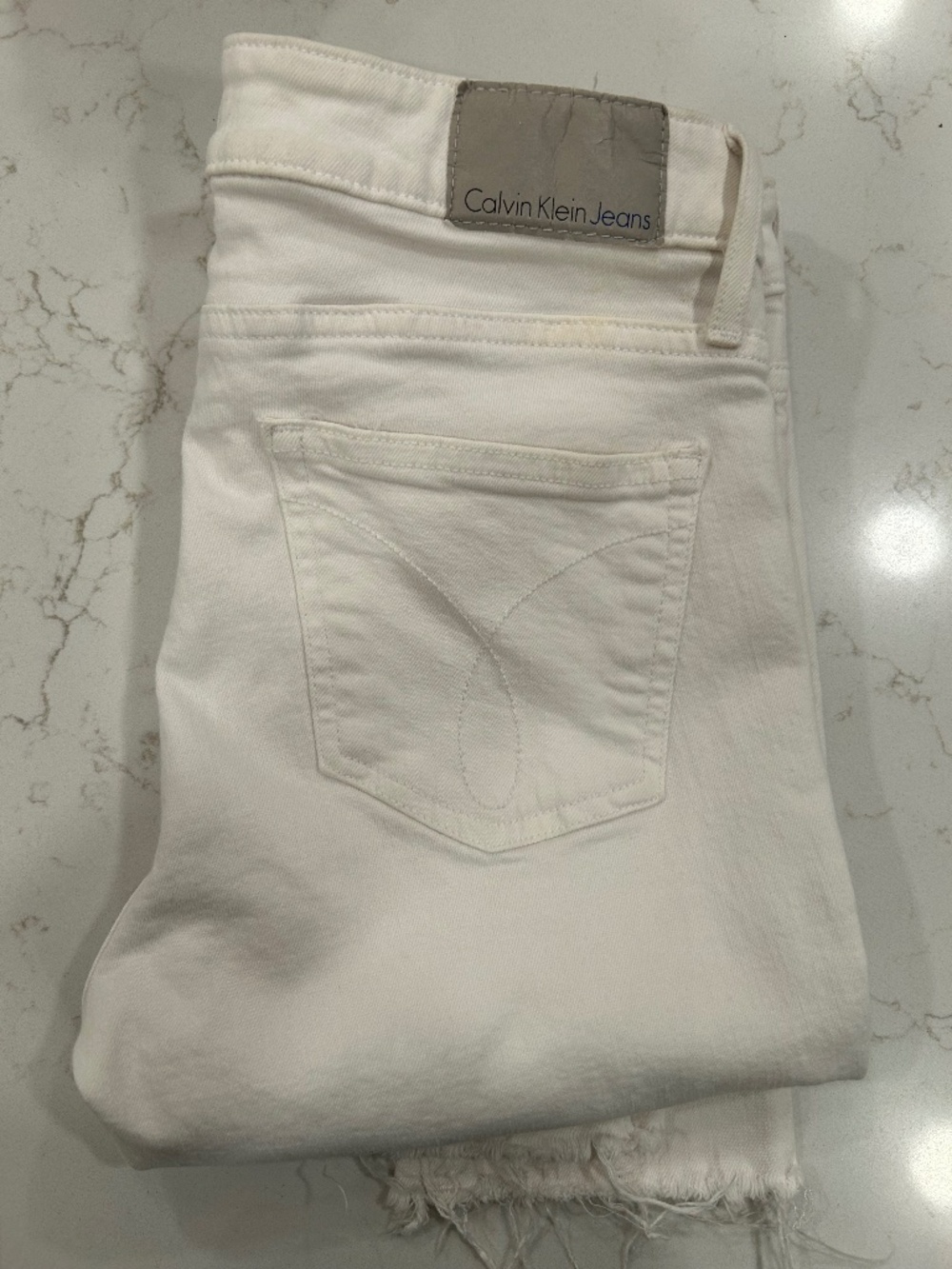 Calvin Klein white ankle skinny jeans